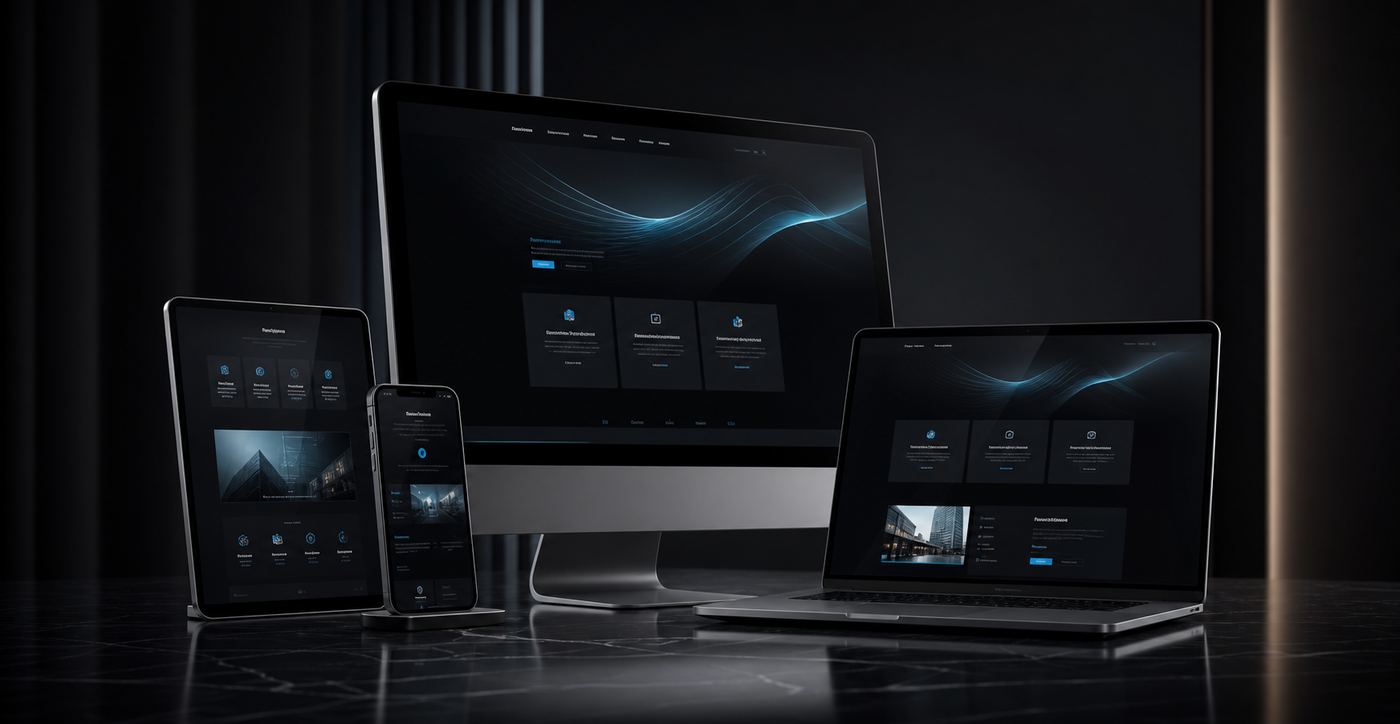 Responsive website performance mockup