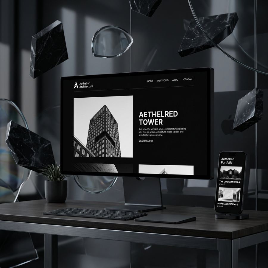 Website landing page mockup for social media traffic